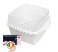 Microwave Steamer - 16.5cm PP Food Cooker With Heat Resistant Lid | 150g Durable Container Microwave Bowl | Multi-Purpose Kitchenware For Vegetables Dumplings Desserts Rice