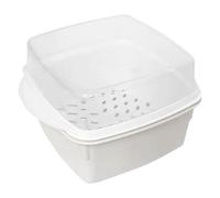 Microwave Steamer, Versatile Food Cooker with Lid, BPA Microwave Bowl for Vegetables, Fish, and Meal Prep, Heat-Resistant PP Container (16.5x12x10cm)