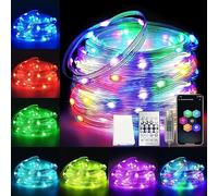 Microwear 5M Catena luminosa RGB con cambio colore, 200+ modalità, 50 LED, impermeabile, con timer, musica sincronica, telecomando e controllo app, per Natale, matrimonio, casa, decorazione per feste