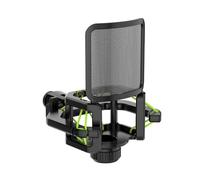 Mics Shock Mount - Supporto universale, scudo popps integrato, supporto regolabile, senza bisogno di adattatori a vite, supporto anti vibrazione per microfono per registrazione in studio di 21-62 mm