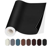MICTER Pelle Adesiva 15x300cm, Toppe Autoadesive in Pelle per Riparazione Divani, Sedili Auto, Mobili, Borse e Tappezzeria - Fodera Ripara Strappi e Buchi (Nero)