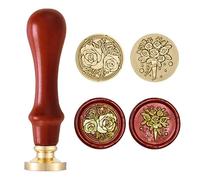 MICTER Perline di Ceralacca con 24 Colori e 600 pezzi Cera Sigillante Ottagonale con 4 Candele, 1 Cucchiaio e 1 pinzette per Inviti di Nozze, Buste, Lettere, Cartoline (A)