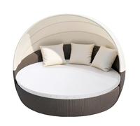 MICTONY Federa di ricambio per cuscino per lettino da esterno, 168 cm, con fascia elastica, cuscino rotondo per lettino da esterno, solo federa (letto non incluso) (bianco)