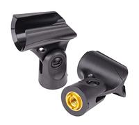 Mictop - Supporto universale a clip per microfono, con adattatore a vite da 5/8" maschio a 3/8" femmina, adatto per microfoni portatili, confezione da 2