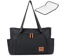 Micu Micu Borsa Passeggino Universale, Borsa Parto Ospedale Mamma con Fasciatoio Portatile Neonato, Grande Capacità, Tessuto Impermeabile, 50x14x30cm (Nero)