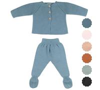 Micu Micu Completini Nascita, Completini e Coordinati per Bambino e Bambina, Completino Neonato 0-3 Mesi Maschio, 2 pezzi, Regalo Nascita Bimbo, Corredino Neonato Maschietto, 56 a 62 cm (Jeans)