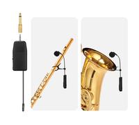 MICVISTA Microfono per strumenti wireless 2,4 G, microfono per sassofono, mini microfono portatile, ricevitore e trasmettitore wireless, per tromba da orchestra professionale