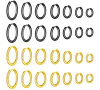 MicVivien 7 Paia Orecchini Cerchio 10-22mm Per Donna Uomo in Acciaio Inossidabile Cartilagine Orecchini Huggie Lobo Helix Piercing Gioielli Orecchini a Cerchio Hinged, fascia 2.5mm