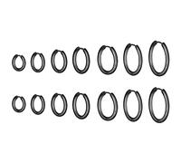 MicVivien 7 Paia Orecchini Cerchio 10-22mm Per Donna Uomo in Acciaio Inossidabile Cartilagine Orecchini Huggie Lobo Helix Piercing Gioielli Orecchini a Cerchio Hinged, fascia 2.5mm