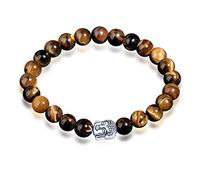 MicVivien Bracciale Buddha in Pietre Naturali 8MMBracciale Energia Positiva Collegamento Polso Buddha Preghiera di Mala Perline Uomo