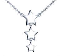 MicVivien Collana con ciondolo a forma di Stellina, per donne o ragazze, semplice, in argento 925, Collana Donna Pendente Stella Catena 39.5 + 6cm