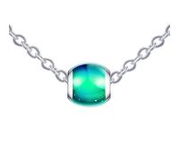 MicVivien Collana e Bracciale Cambia Colore con Ciondolo Perla Perlina per Donna Ragazze, Gioielli Emozioni Rilevamento di Temperatura in Acciaio Inox
