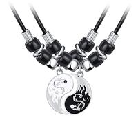 MicVivien Yin Yang Collana per Lui e per Lei, Collana Ciondolo Tai Chi per Coppia, Collane Amicizia Gioielli Collane Partner per i Migliori Amici (2 Pezzi)