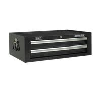 Mid-Box 2 Cassetto con Sfera Cuscinetto Guide - Nero - Sealey AP26029TB Nuovo