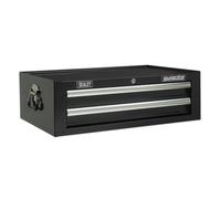 Mid-Box 2 Cassetto con Sfera Cuscinetto Guide - Nero - Sealey AP26029TB Nuovo