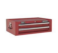 Mid-Box 2 Cassetto con Sfera Cuscinetto Guide - Rosso - Sealey AP26029T Nuovo