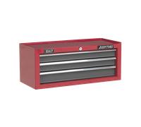 Mid-Box 3 Cassetto Con Ball-Bearing Perni di Scorrimento - Rosso/Grigio - Sealey