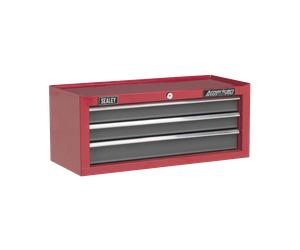 Mid-Box 3 Cassetto Con Ball-Bearing Perni di Scorrimento - Rosso/Grigio - Sealey