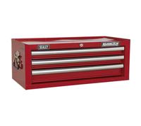 Mid-Box 3 Cassetto con Sfera Cuscinetto Guide - Rosso AP33339 Sealey Nuovo