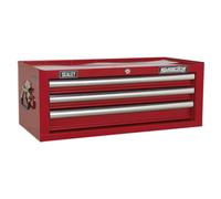 Mid-Box 3 Cassetto con Sfera Cuscinetto Guide - Rosso AP33339 Sealey Nuovo