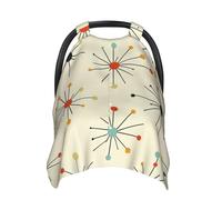 Mid Century anni '50 moderno Atomic Retro Baby Car Seat Cover Soft Baby Nursing Cover Baby Baby Baby Car Seat Cover per passeggino per ragazze e ragazzi