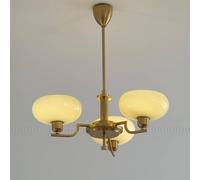 Mid Century Antique Brass Finish Gold Globe Sputnik Chandelier Glass Ceiling Light Fixture Hanging Pendant Lamp for Bedroom Living Room Kitchen Dining Room(Milk White Shade,5-Head)