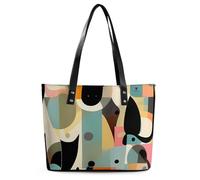 Mid-Century - Borsa a tracolla da donna in pelle di gatto arte moderna borsa a tracolla da donna borsa a tracolla media spaziosa borsa alla moda tote top handle Satchel