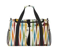 Mid-Century - Borsone da viaggio con gatto, stile moderno, grande, pieghevole, impermeabile, per la notte, spiaggia, piscina, sport, palestra