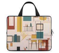 Mid Century - Custodia moderna per laptop, ultra sottile, impermeabile, 15 pollici, custodia protettiva portatile per computer con cinturino da polso