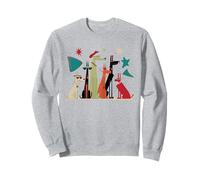 Mid-Century Modern Cool Dogs Arte Geometrica retrò Amici dei Felpa