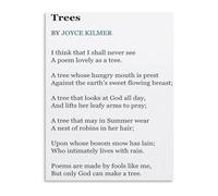 Mid Century Modern Inspired Trees Poetry Art Poster Canvas Print for Den Office and Lounge Wall Decor(Unframed,12x18inch(30x45cm))