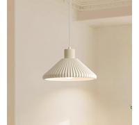 Mid Century Modern Kitchen Pendant Light Milk White Pleated Shade Single Ceiling Hanging Lamp Nordic Large Lighting Fixture Boho Chandelier for Dining Room