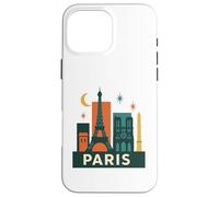 Mid Century Modern Paris Skyline Retro Custodia per iPhone 16 Pro Max