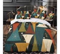Mid-Century Modern Patterns Copripiumino 3D Colori retrò dell'era atomica Stampata Con Cerniera E Federa,Biancheria Da Letto Set 3 Pieces in Microfibra Per Per La Casa E L'hotel Super King(260x220cm)
