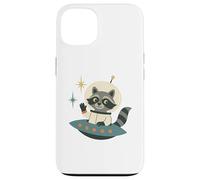 Mid Century Modern Raccoon UFO Retro Futuristic Custodia per iPhone 13