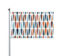 Mid Century Modern Retro Con Forme Gocce All'aperto Quattro Stagioni Bandiera Bifacciale Vacanza Bandiera Con Asola Sfondo Decorativo Forniture Per Il Partito