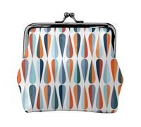 Mid Century Modern Retro con stampa a forma di goccia piccolo kit da viaggio, custodia compatta per avventure in campeggio e viaggi di pesca, nero, Taglia unica, Art Deco