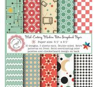 Mid-Century Modern Retro Scrapbook Paper: Vintage Colorful Craft Pad, 1950's and 1960's Theme, Stars, Checkerboard Patterns, Double Sided for ... Cardmaking, Memory Keeping, Gift Decorating)