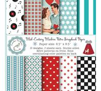 Mid-Century Modern Retro Scrapbook Paper: Vintage Craft Pad, 1950's and 1960's Theme, Double Sided for Papercrafts (Junk Journals, Mixed Media ... Bookmaking, Gluebooks, Gift Decorating)