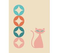 Mid Century Modern Sketchbook: 8 1/2 x 11 inches, Funky Cat Design, 120 Blank Pages for Drawing, Doodling, or Writing