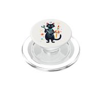 Mid Century Modern Space Cat Mechanic Retro Rocket PopSockets PopGrip per MagSafe