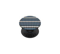 Mid-Century Modern Zig Zag Stripe Grigio Antracite, Blu, Bianco PopSockets PopGrip Adesivo