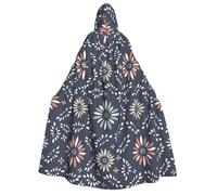 Mid-Century Seamless Abstract Flowers Wizard Witch Hooded Cloak Halloween H
