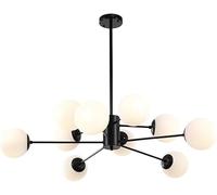 Mid secolo moderno latte di vetro lampadario semifulto semifulon cornici per coltivale nero glassata a sfera bianca bolla appesa il soffitto per la camera da pranzo camera da letto cucina soggiorno