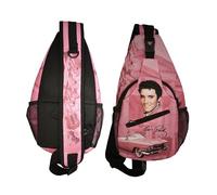 Mid-South Products Elvis Presley - Borsa a tracolla con chitarre e palazzo, colore: Rosa, Rosa