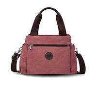 MIDAUP Borsa a tracolla leggera con manico superiore triplo scomparto, Borgogna