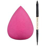 Midazzle BB3001 - Spugna per il trucco ultra morbida, con riempitrice labbra 2 in 1 in legno e pennello per matita labbra, pennello per trucco con setole morbide e lisce e impugnatura naturale, set di