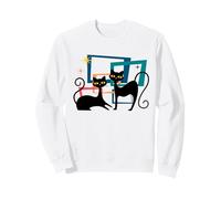 Midcentury Cats Mid Century Retro Atomic Age Space Kitten Felpa