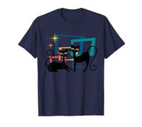 Midcentury Cats Mid Century Retro Atomic Age Space Kitten Maglietta