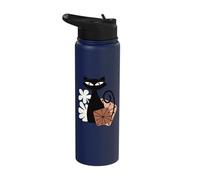 Midcentury Mid Century Cat Retro Atomic Age Modern Floral Stainless Steel Insulated Water Bottle